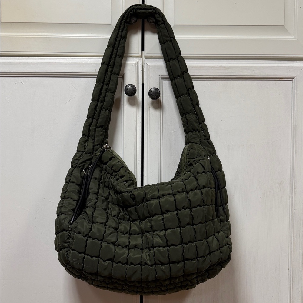 Uncharted Threads Olive Quilted Shoulder Bag